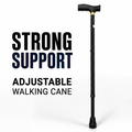Aluminium Adjustable Walking Cane with Comfort Grip for Hikers, Patients, Elderly