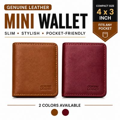 Genuine Leather Mini Wallet – Slim Pocket Card Holder