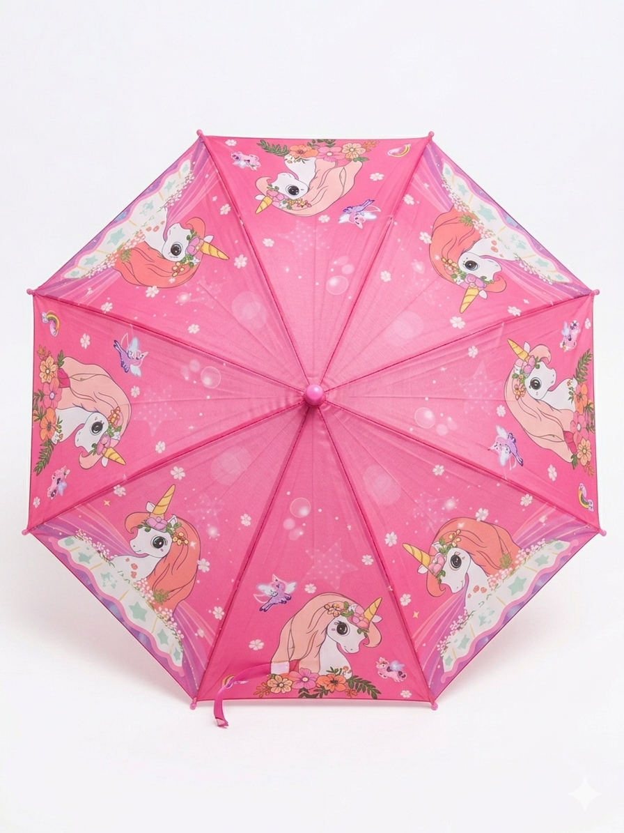 Kids Cartoon Umbrella with Safety Whistle – Sun & Rain Protection for Boys & Girls (30 inch)