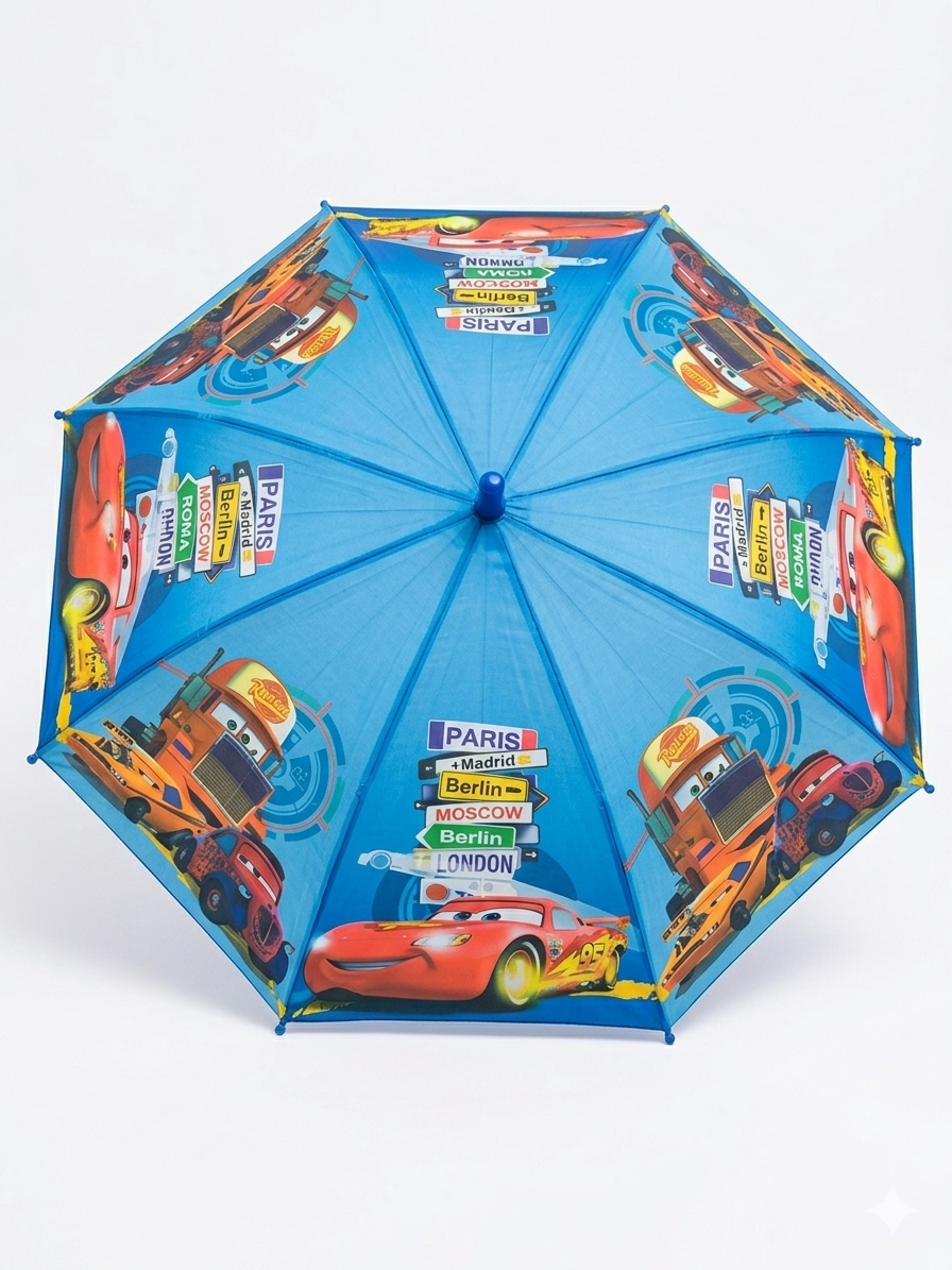 Kids Cartoon Umbrella with Safety Whistle – Sun & Rain Protection for Boys & Girls (30 inch)