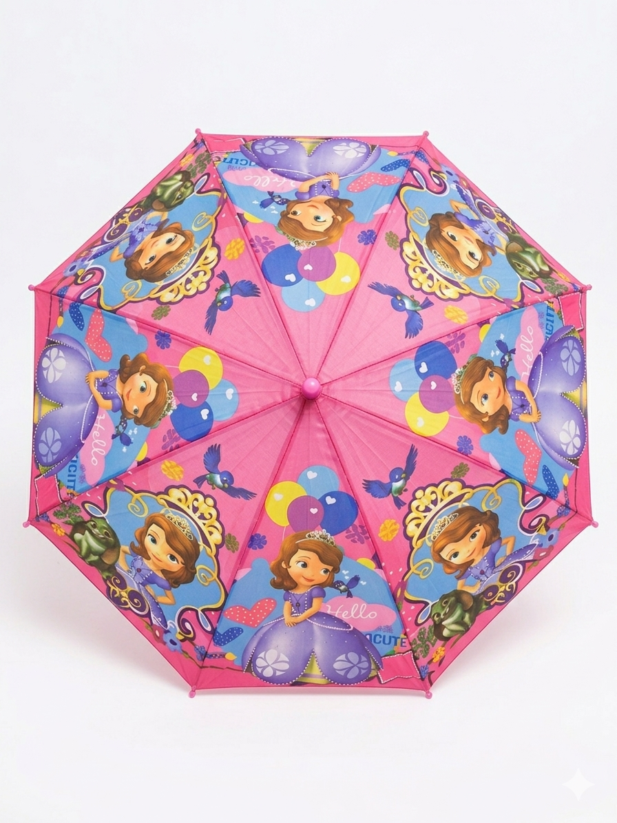Kids Cartoon Umbrella with Safety Whistle – Sun & Rain Protection for Boys & Girls (30 inch)