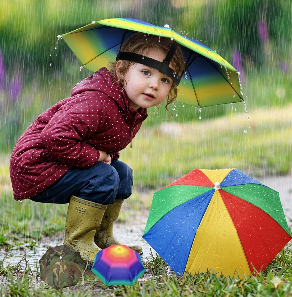 Portable Umbrella Hat – Foldable Anti-UV Sun & Rain Head Umbrella for School Going, Working in Hot Sun, Walking in Rain & Outdoor Use