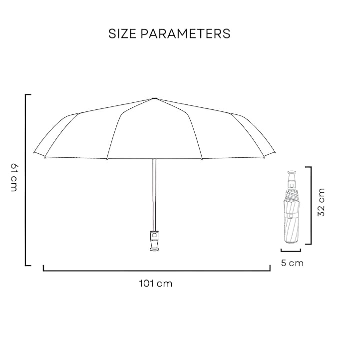 Premium 10-Rib Windproof Automatic Folding Umbrella – Compact Travel Umbrella