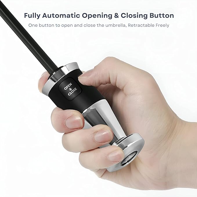 Premium 10-Rib Windproof Automatic Folding Umbrella – Compact Travel Umbrella