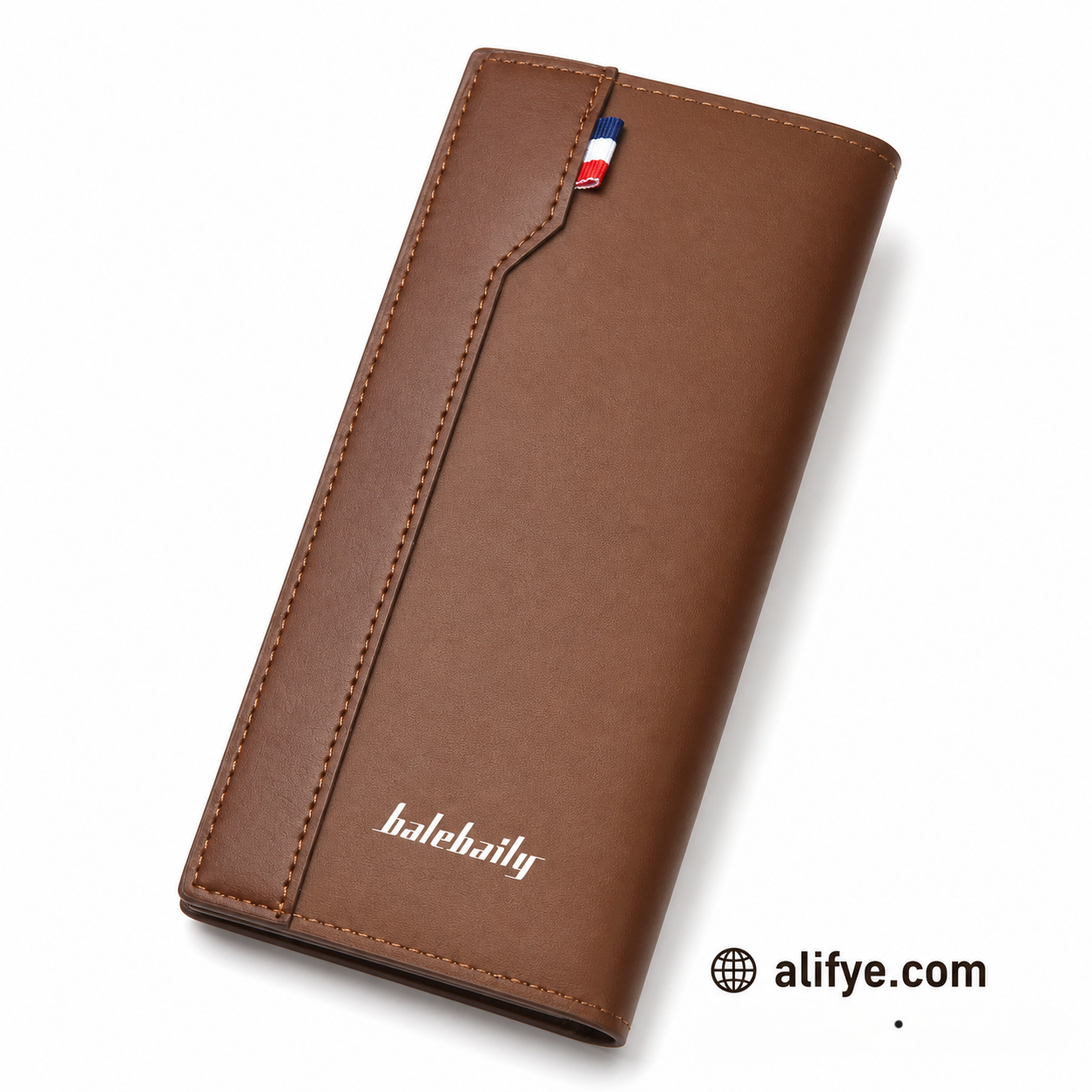 Premium Long Bifold Faux Leather Wallet for Men – Slim Multi-Compartment Organizer