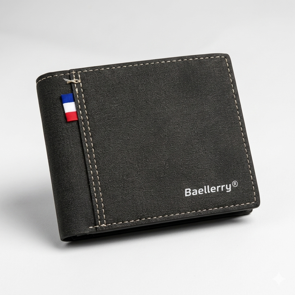 Vintage Slim Bifold Wallet for Men – Compact Design with Zipper Pocket