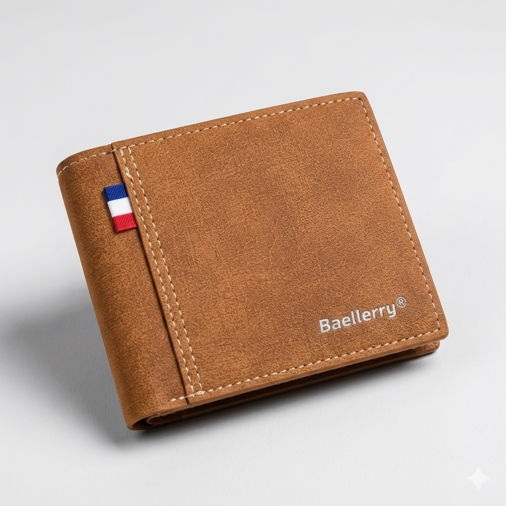 Vintage Slim Bifold Wallet for Men – Compact Design with Zipper Pocket