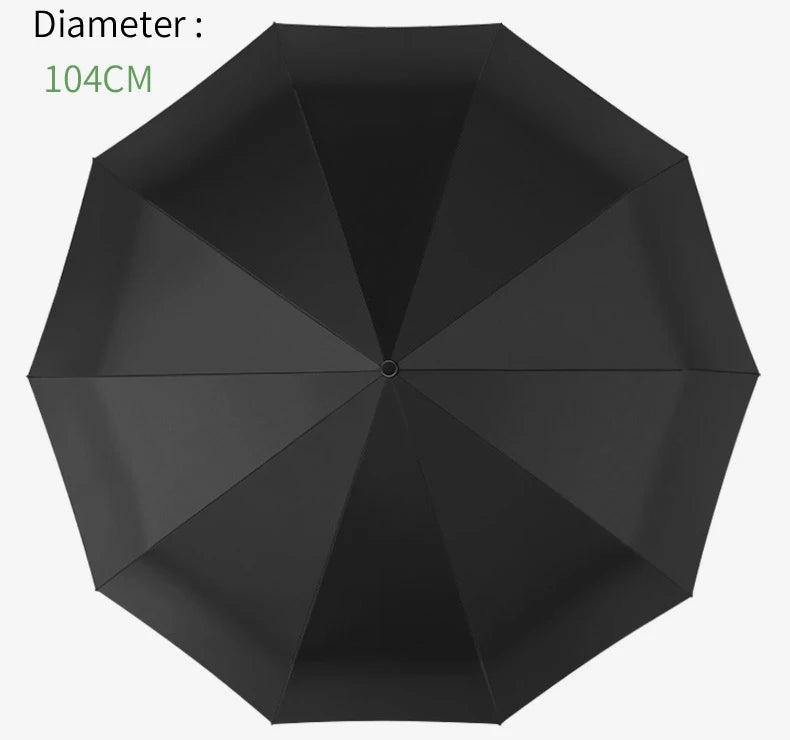 LED Automatic Folding Umbrella with Flashlight – Windproof UV Protection Travel Umbrella (10-Rib Strong Frame)